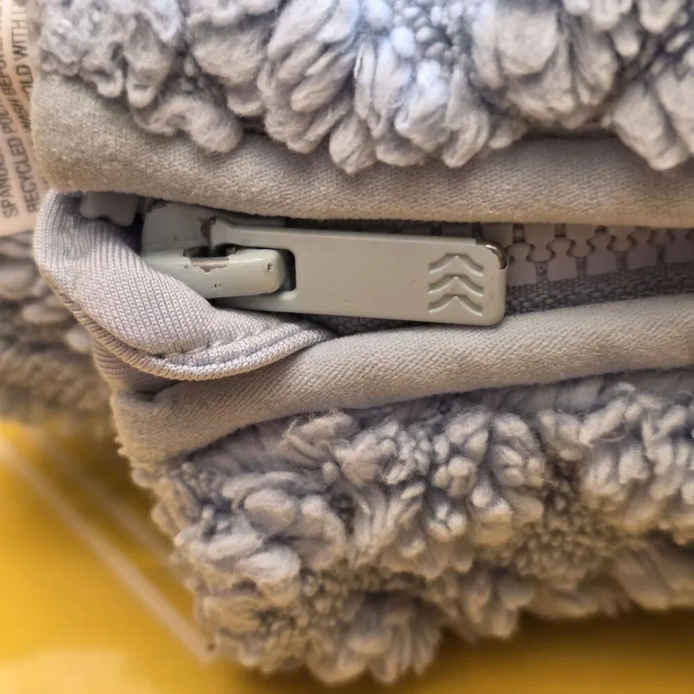 All in Motion Girls L 10/12 Sherpa Fleece Jacket Gray Full Zip Cozy